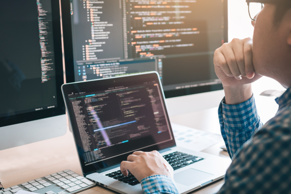 Developer performing code analysis on their computer